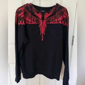 MARCELO BURLON Men's Black Red Icon Wings Sweater, size M